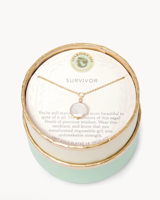 SLV Necklace 18“ Survivor/Coin Pearl