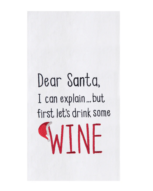 Dear Santa Drink Wine Towel