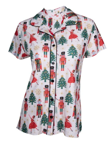 Nutcracker Notched Collar Pajama Set