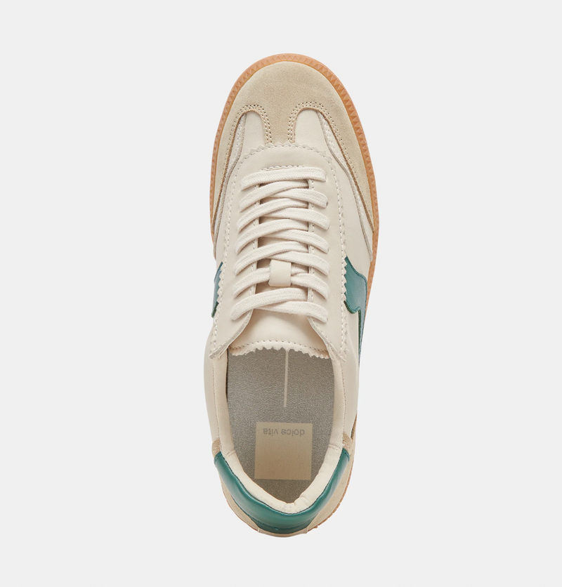 Notice - White/Green Leather