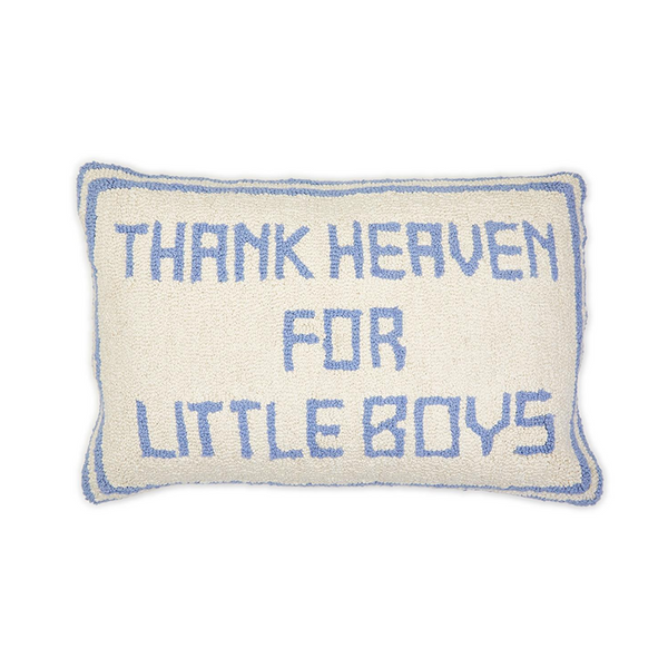 Thank Heaven for Little Boys Embroidery Pillow