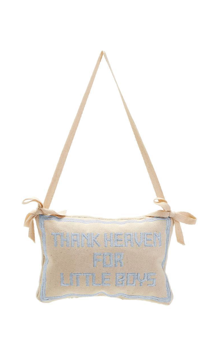 Thank Heaven Embroidered Pillow Door Hanger