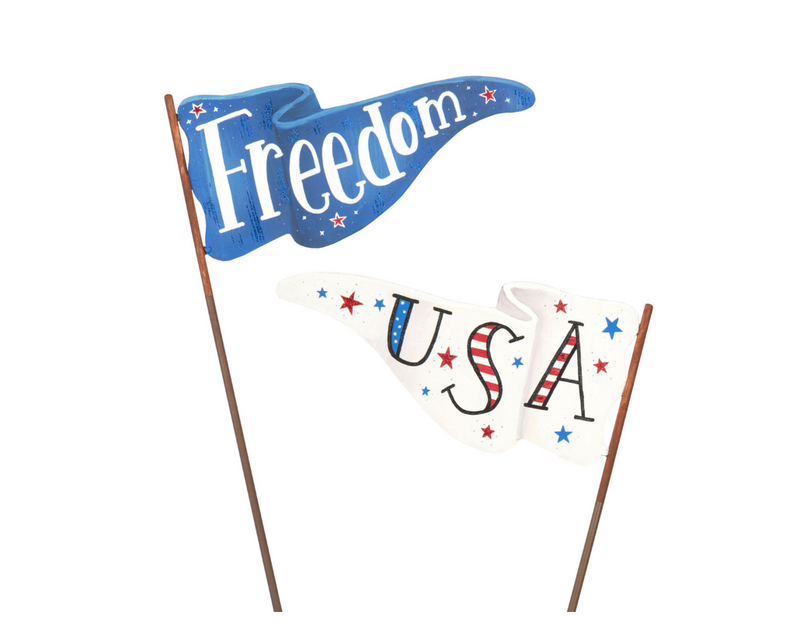 “Freedom & USA” Pennant Flags, Set of 2