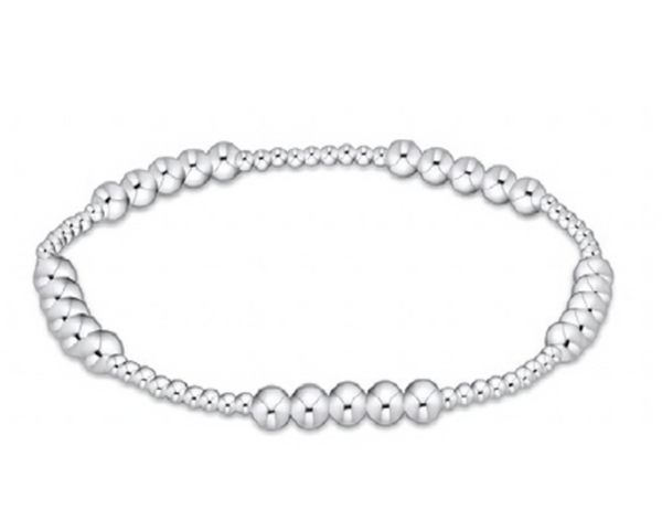 Classic Blissful Pattern 2mm Bead Bracelet - 4mm Sterling