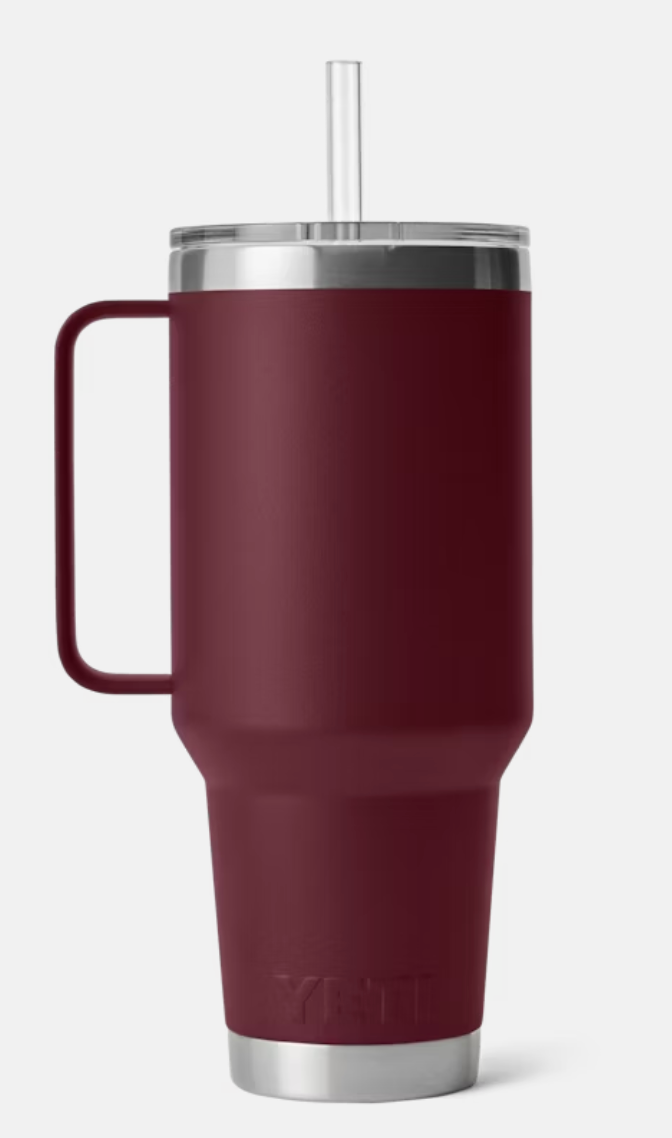 RAMBLER 42 OZ STRAW MUG - WILD VINE RED