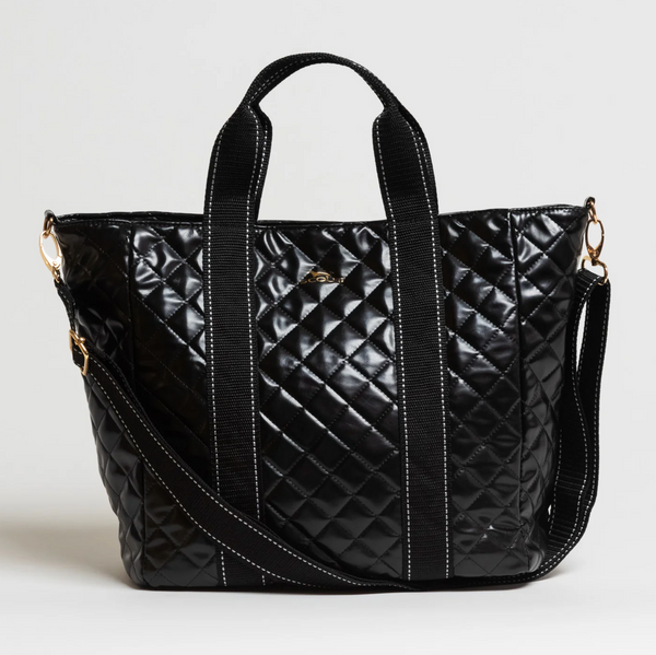 On the Clock - Black Quilted