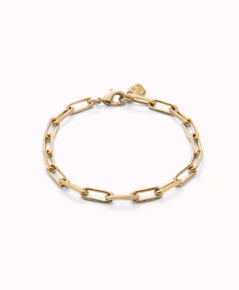 HAZTE UNO Gold Lock Small Chain Bracelet Medium