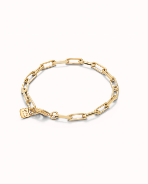 HAZTE UNO Gold Lock Small Chain Bracelet Medium