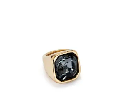 SER SIN COMPLEJOS Large Grey Stone Gold Ring 18