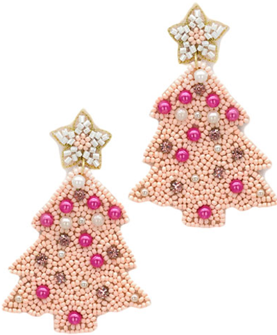 Christmas Tree Bead Earrings