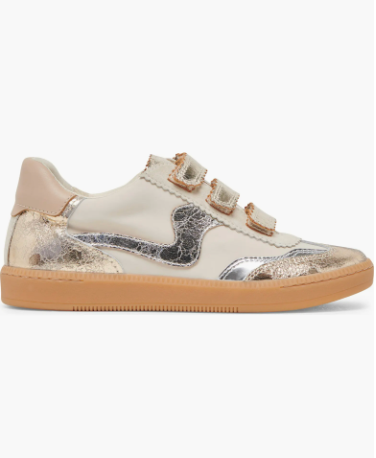 Notice Velcro - Silver / Gold Distressed Leather