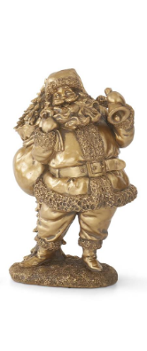 Antique Gold Resin Santas