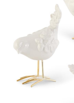 White Porcelain Bird with Gold Legs