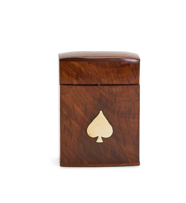 Wood Crafted Playing Card Set in Wooden Box