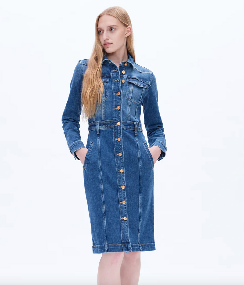 Andrea Long Sleeve Denim Shirt Dress Andrea Long Sleeve Denim Shirt Dress