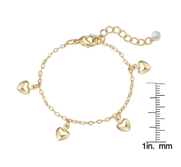 Heart Charm Bracelet - Gold (Baby)