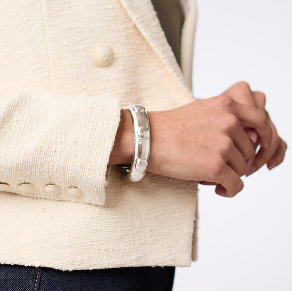 Solara Hinge Bangle-Silver