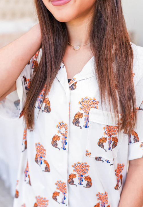 Gameday Heirloom Pajama Shorts Set - Auburn