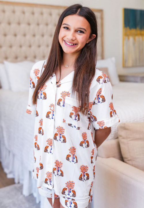 Gameday Heirloom Pajama Shorts Set - Auburn