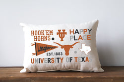 Texas Collegiate Cluster Pillow + Piping