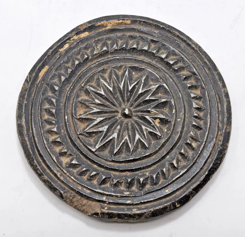 Round Stone Carved Plate