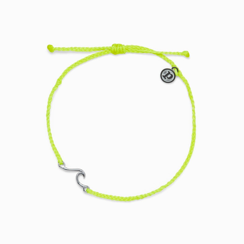 Shoreline Anklet Silver Neon Yellow