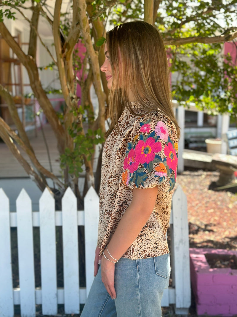 Avery Spotted Print Blouse