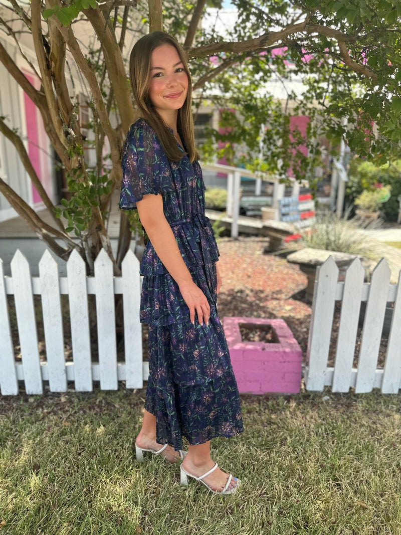 Addison Navy Floral Dress