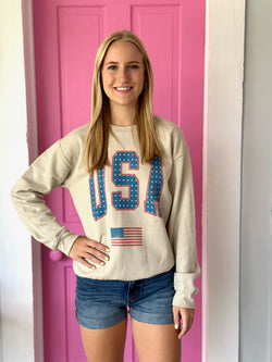 USA Flag Graphic Sweatshirt