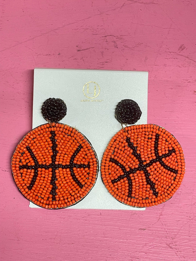 Orange Basketball Earring