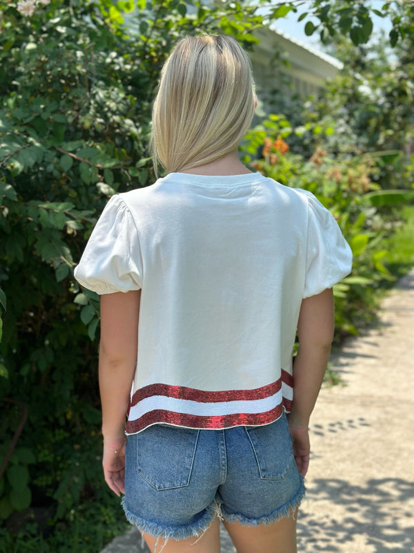 USA Sequins Patched Tee