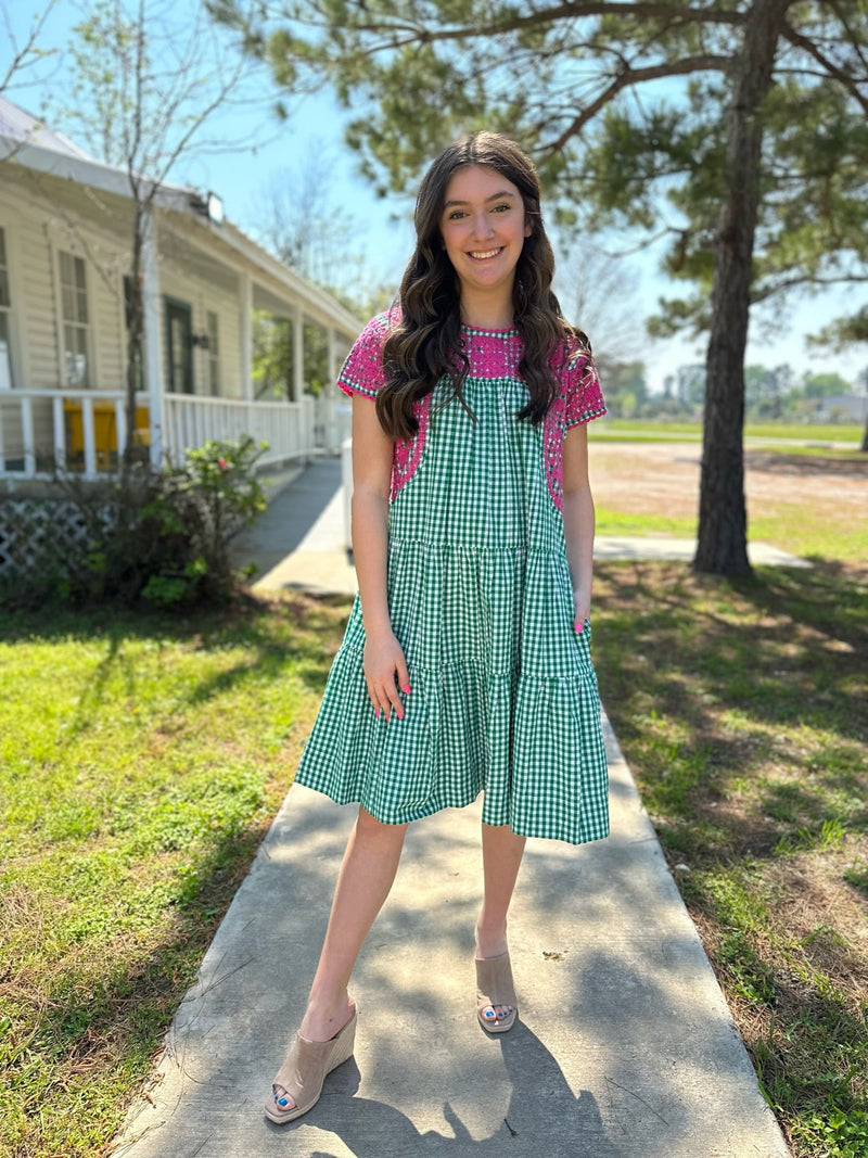 Ivy Jane Mary Jane Green Dress Cactus Flower Ivy Jane Mary Jane Green Dress Cactus Flower