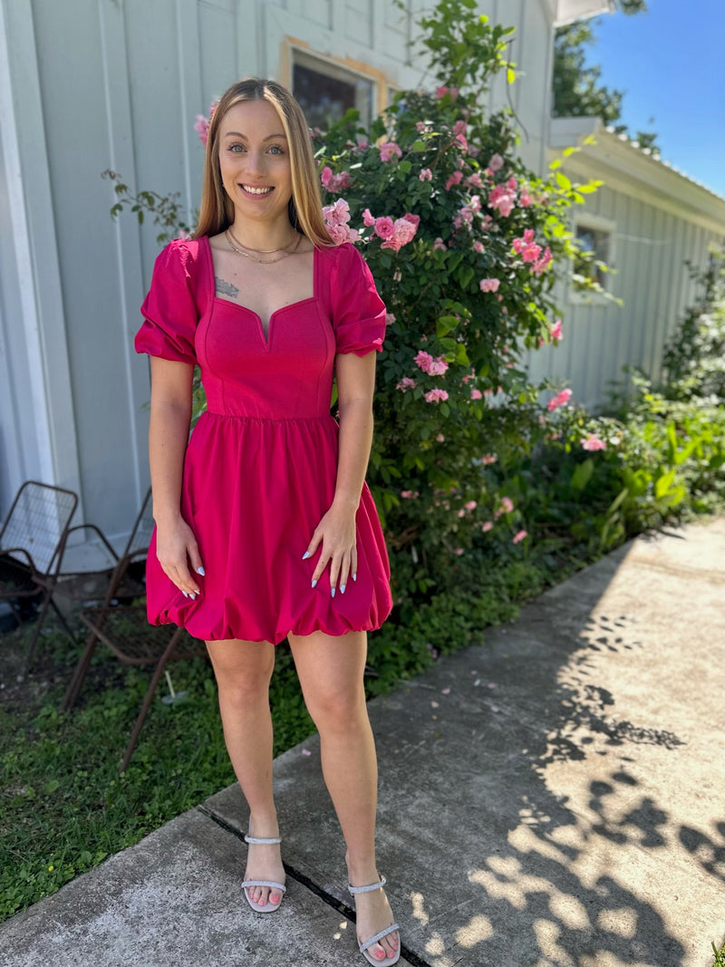 Sienna Hot Pink Bubble Dress Cactus Flower Sienna Hot Pink Bubble Dress Cactus Flower