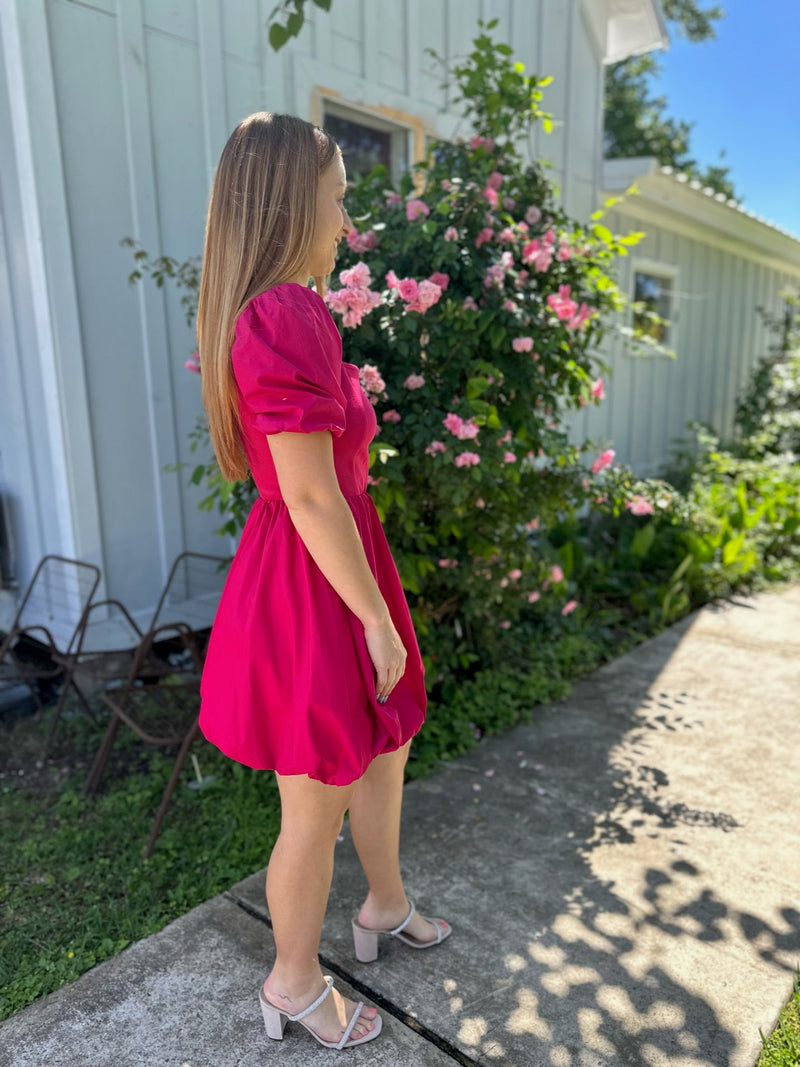 Sienna Hot Pink Bubble Dress Cactus Flower Sienna Hot Pink Bubble Dress Cactus Flower