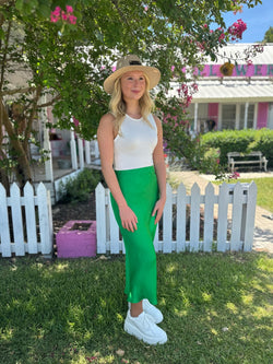 Emerald City Long Satin Skirt