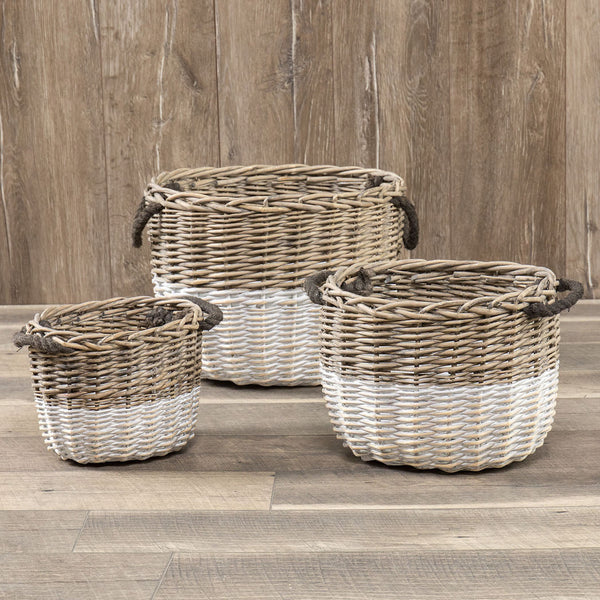Oval Shaded Rope Handle Baskets