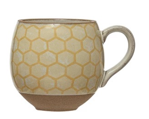 Stoneware Mug with Honeycomb Cream