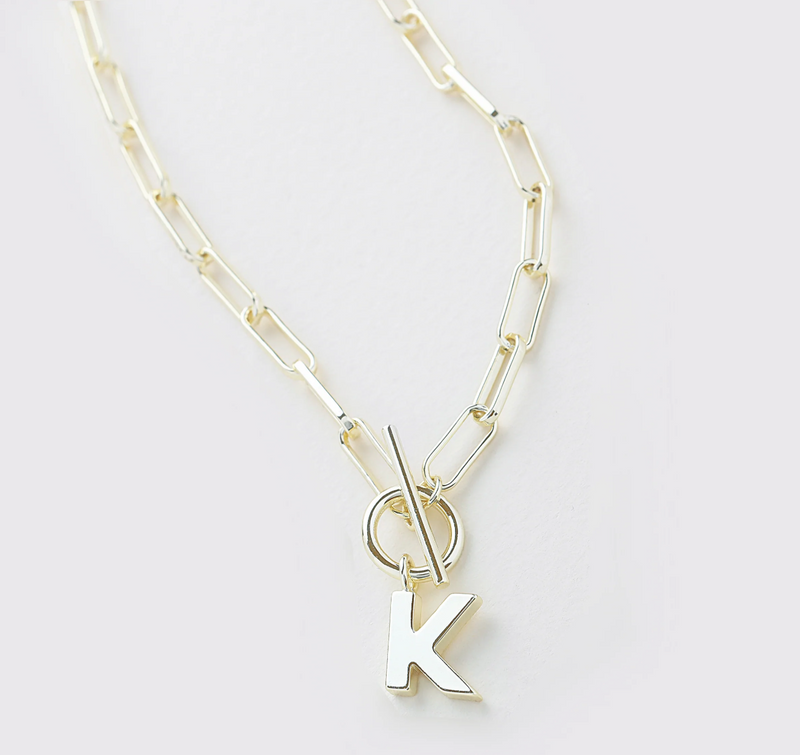 Toggle Initial Necklace M