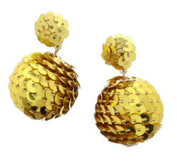 Gold Sequin Disco Ball Earring