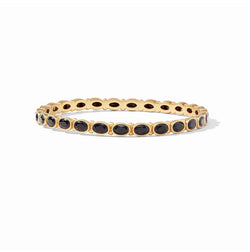 Mykonos Bangle Gold Obsidian Black