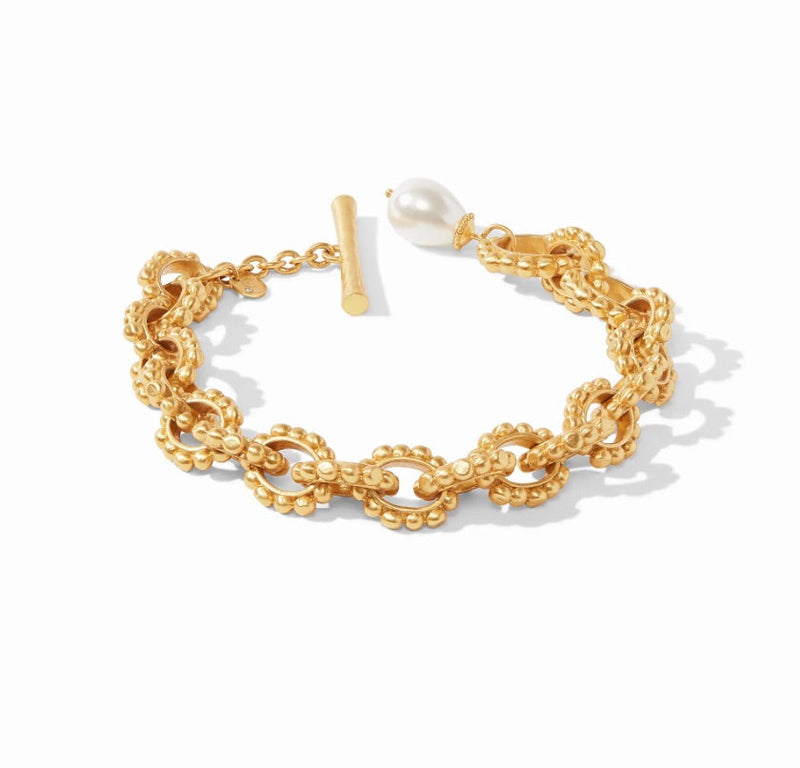 Marbella Link Bracelet Gold Freshwater Pearl