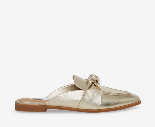 Chart Gold Leather Mules
