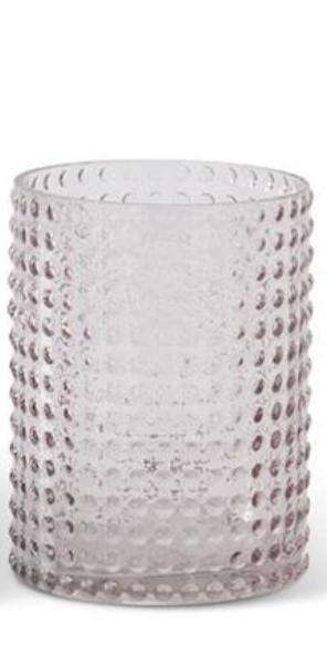 Transparent Pink Raised Dot Glass Vase