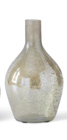Antique Light Green Matte Glass Bottle Vases Medium