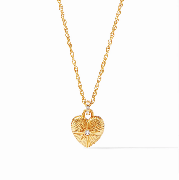 Esme Heart Solitaire Necklace Gold Cubic Zirconia