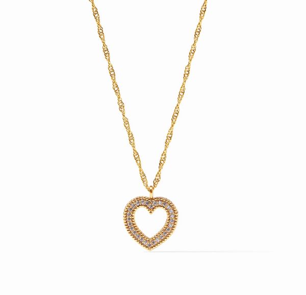 Esme Heart CZ Solitaire Necklace Gold Cubic Zirconia