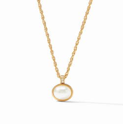 Anotnia Solitaire Necklace Gold Pearl