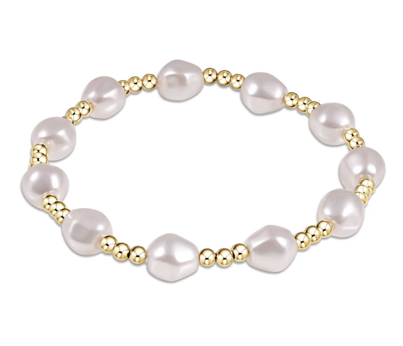 Admire Gold 3mm Bead Bracelet - Pearl