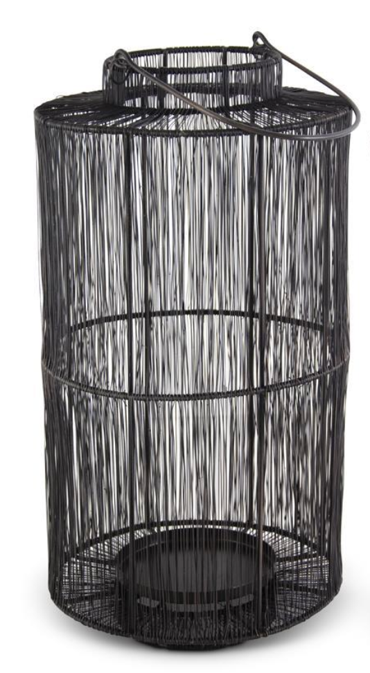 17.5 Inch Dark Metal Wire Lantern