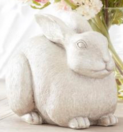 12.5 Inch White Resin Rabbit